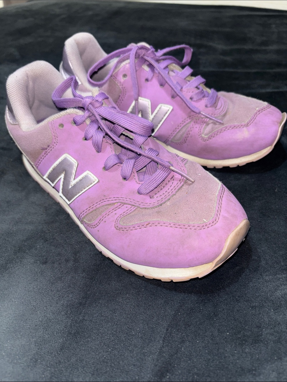 Girls New Balance Purple Suede Athletic Shoes